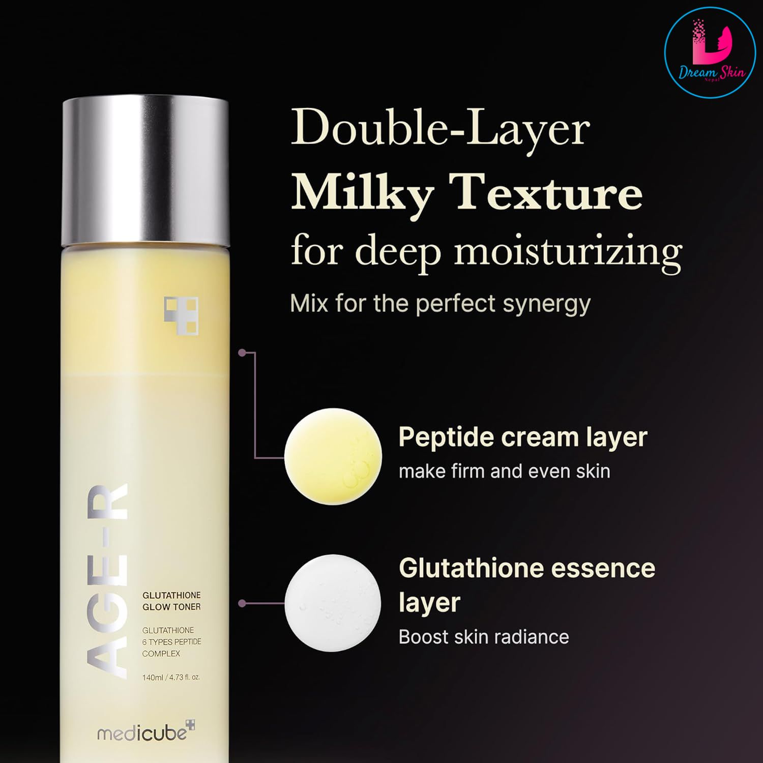 Medicube AGE-R Glutathione Glow Toner, 140ml